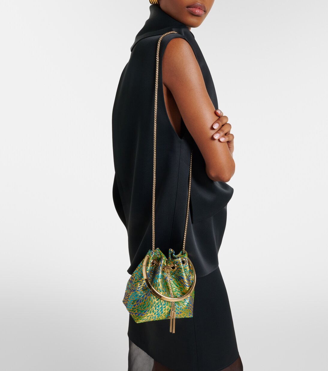 Bon Bon brocade bucket bag | Jimmy Choo