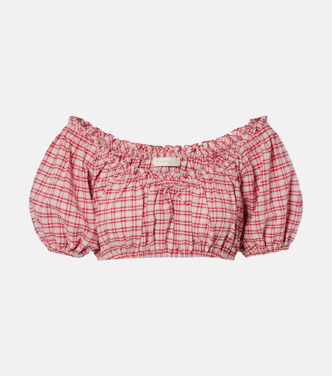 Murcia checked cotton crop top | Faithfull