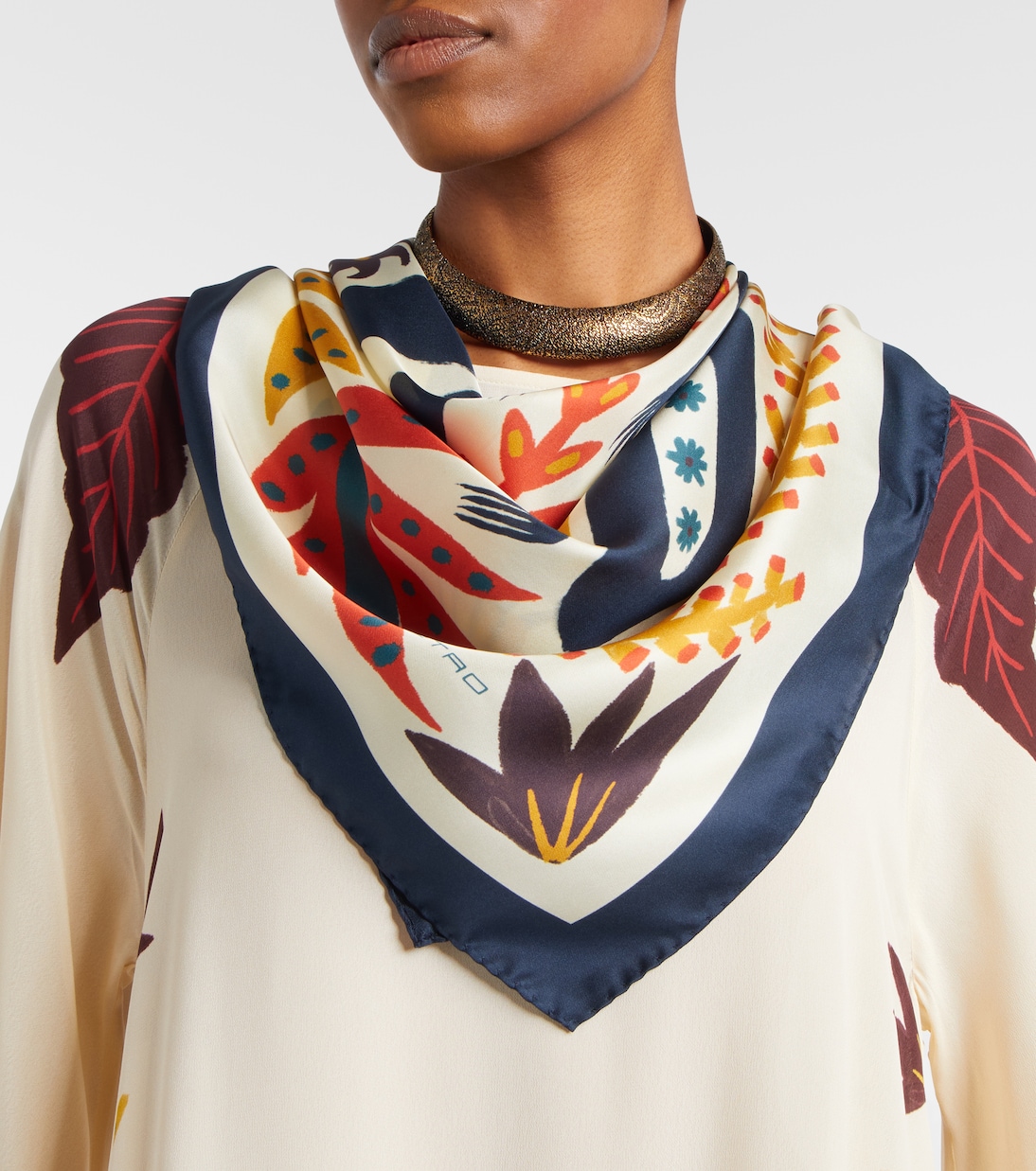 Printed silk twill scarf | Etro