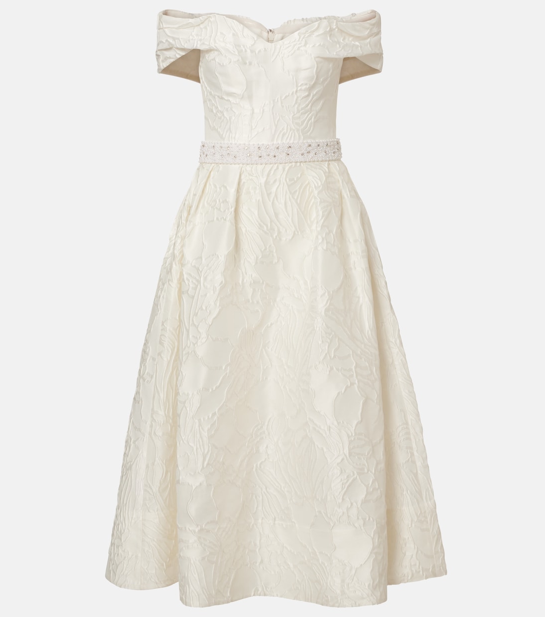 Bridal Winslet jacquard midi dress | Rebecca Vallance