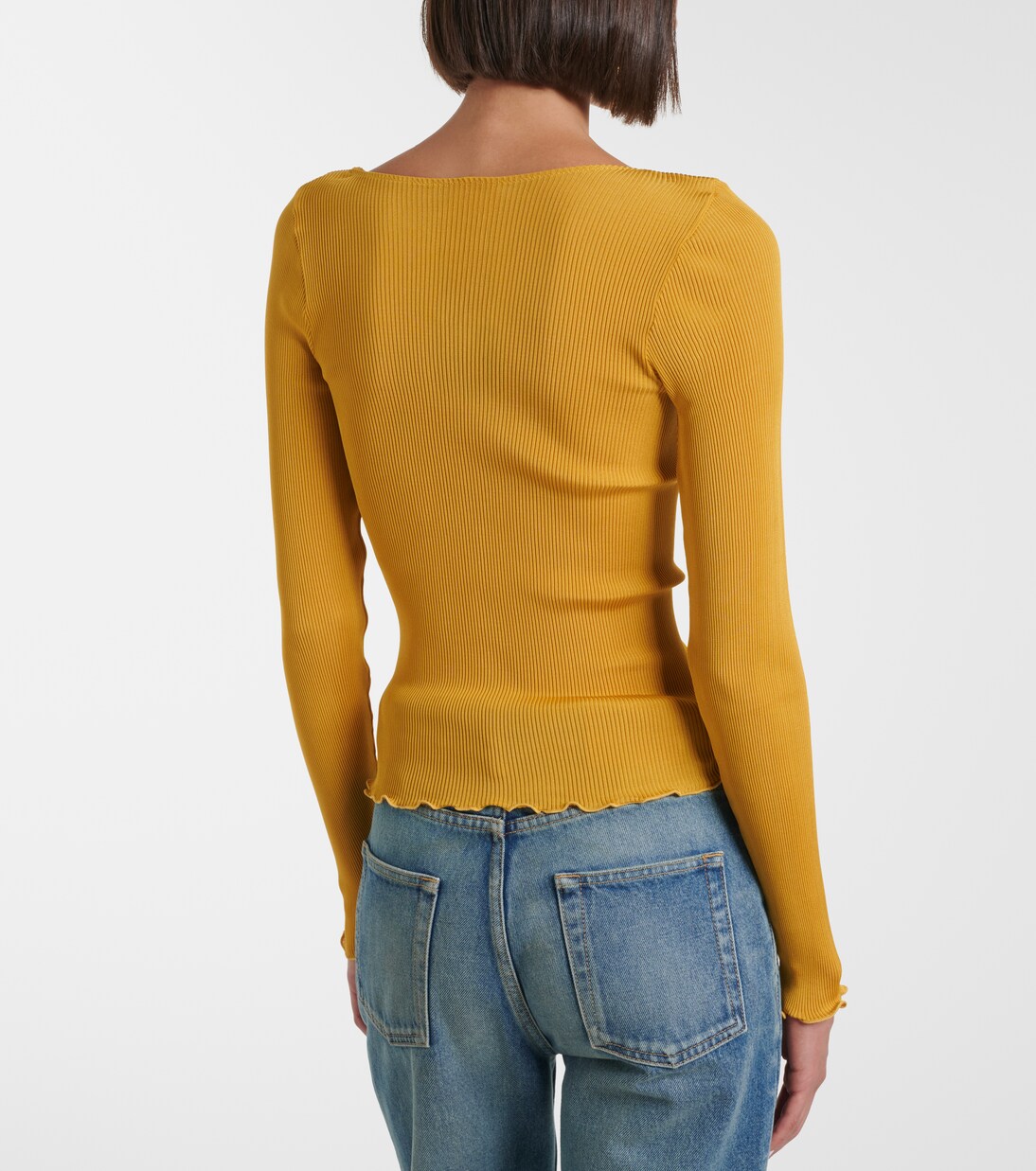 Ribbed-knit silk top | Saint Laurent