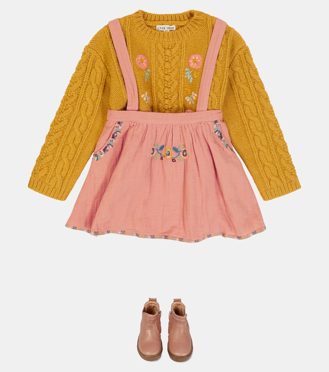 Georgette embroidered cable-knit sweater | Louise Misha