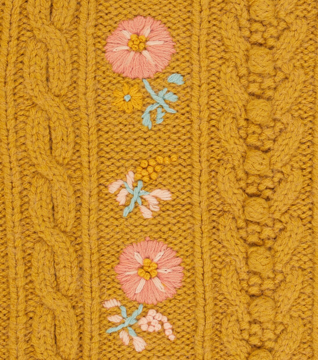 Georgette embroidered cable-knit sweater | Louise Misha