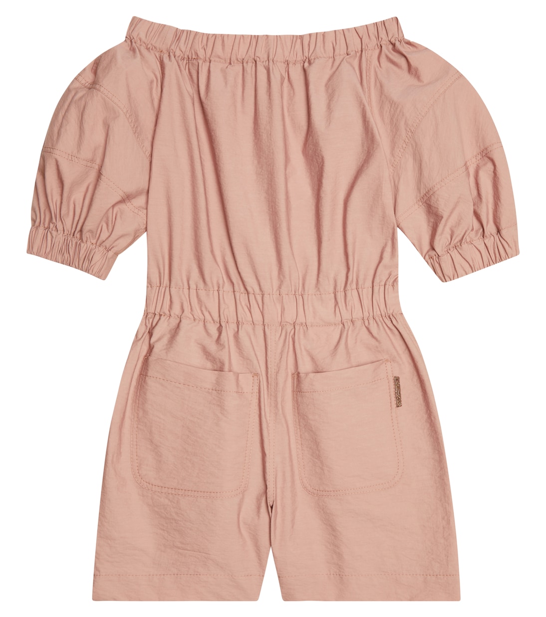 Embellished cotton-blend playsuit | Brunello Cucinelli Kids
