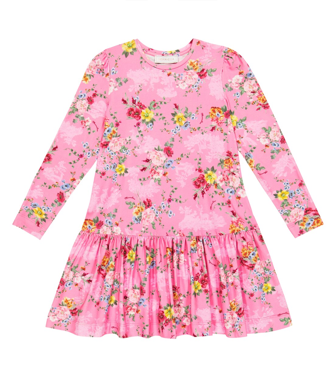 Floral cotton-blend jersey dress | Monnalisa
