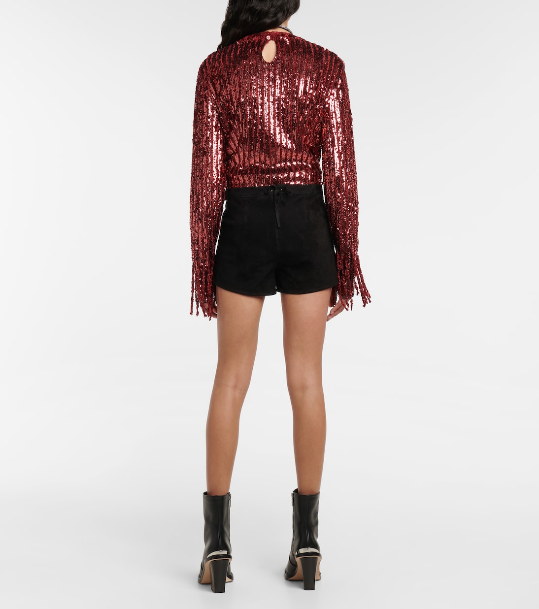 Low-Rise Shorts aus Veloursleder | Dodo Bar Or