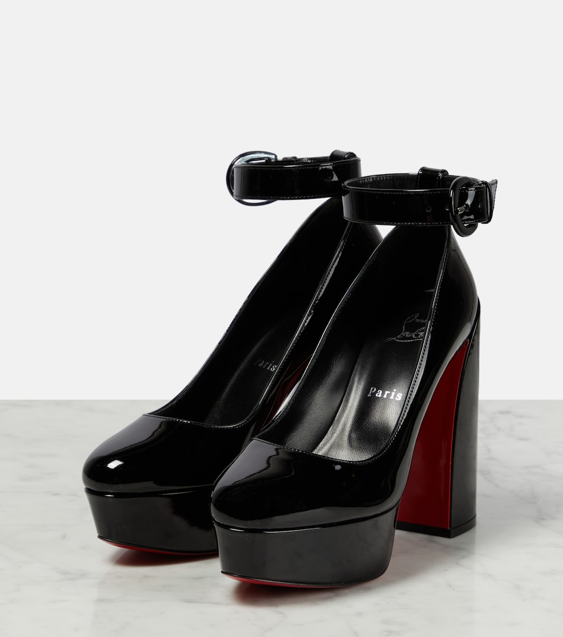 Movida Strap patent leather platform pumps | Christian Louboutin