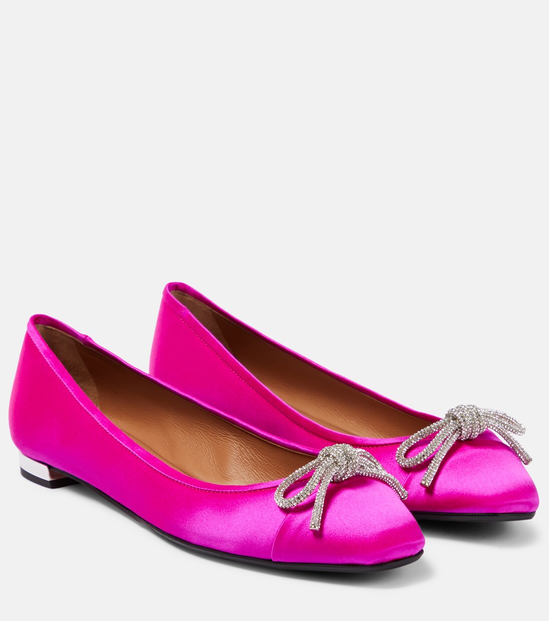 Parisina embellished satin ballet flats | Aquazzura