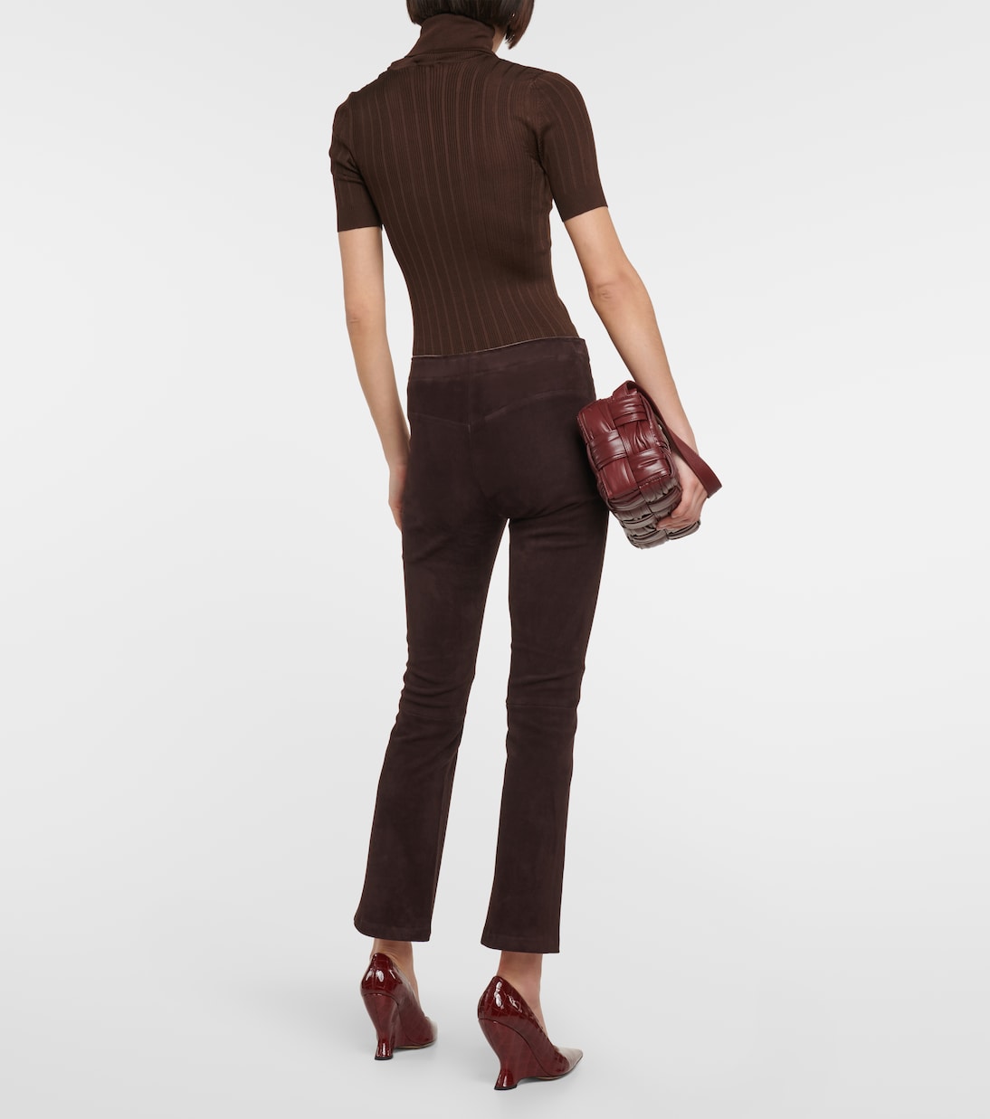 JP Twenty mid-rise bootcut suede pants | Stouls