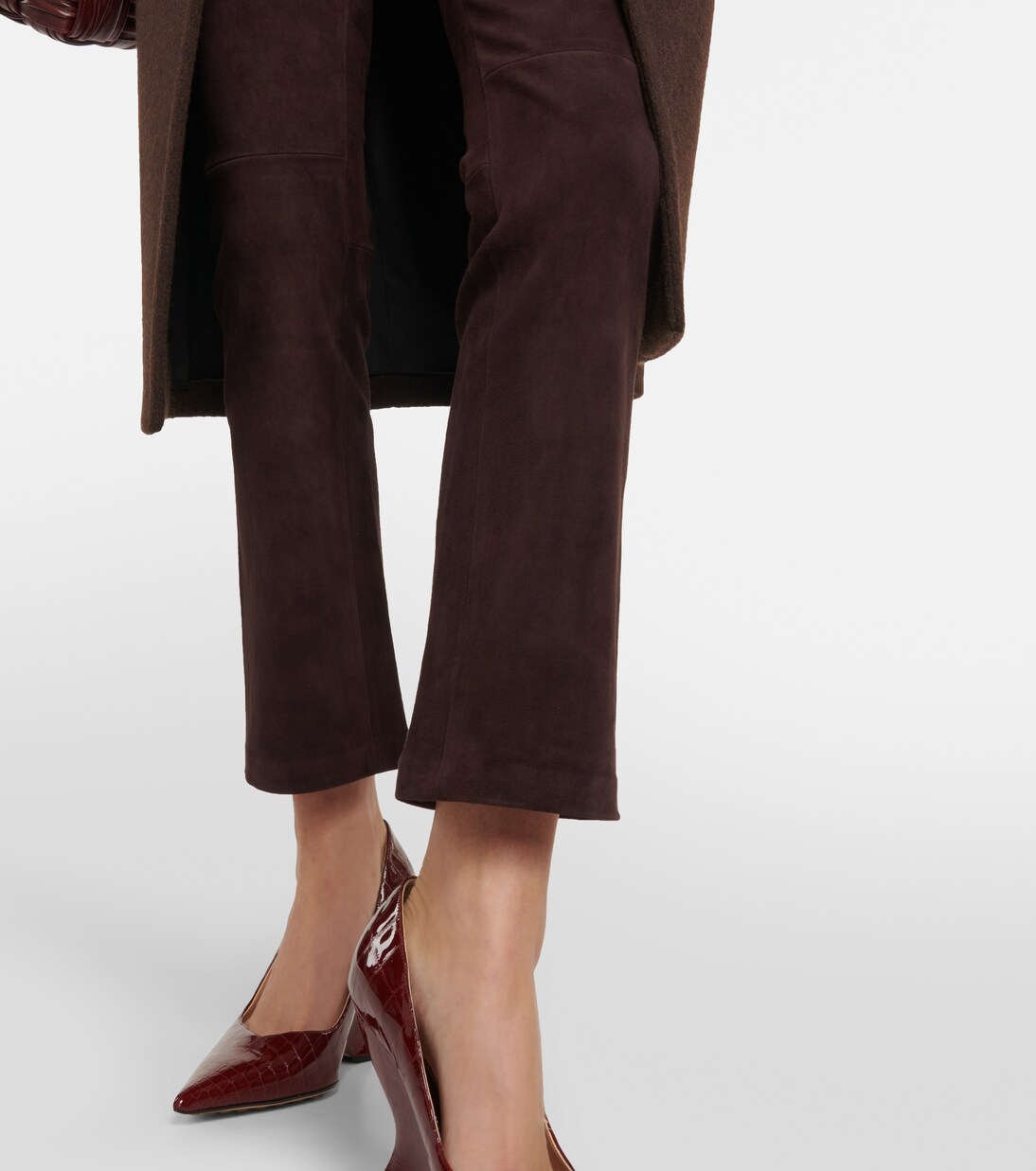 JP Twenty mid-rise bootcut suede pants | Stouls