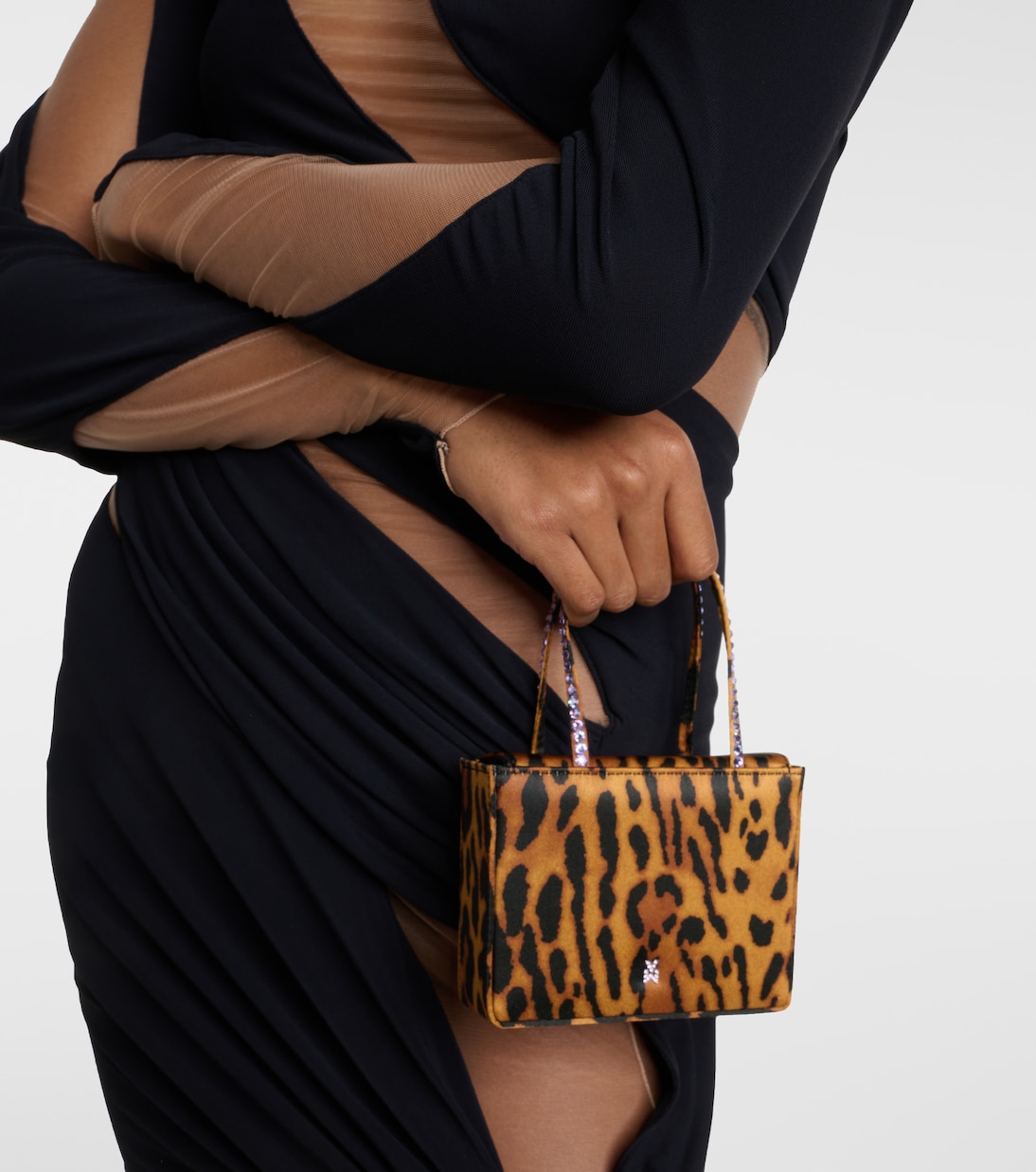 Bedruckte Tote Bag Superamini aus Satin | Amina Muaddi