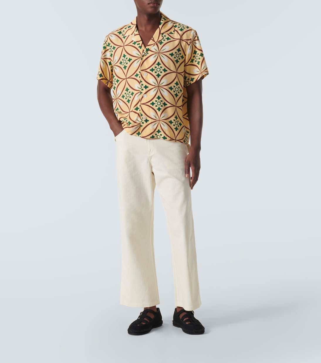 Greer printed bowling shirt | Bode