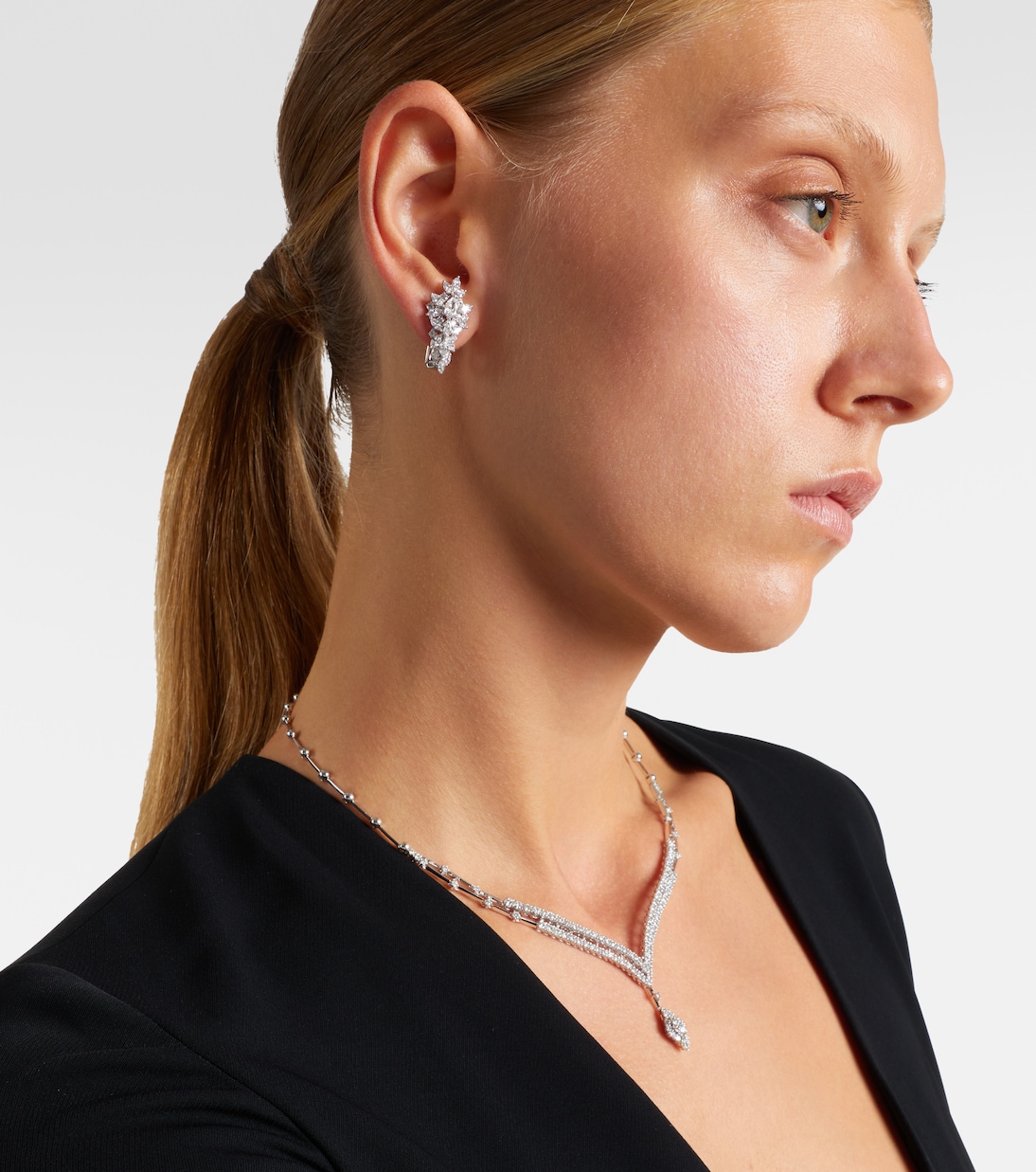 Orecchini in oro bianco 18kt con diamanti | Yeprem