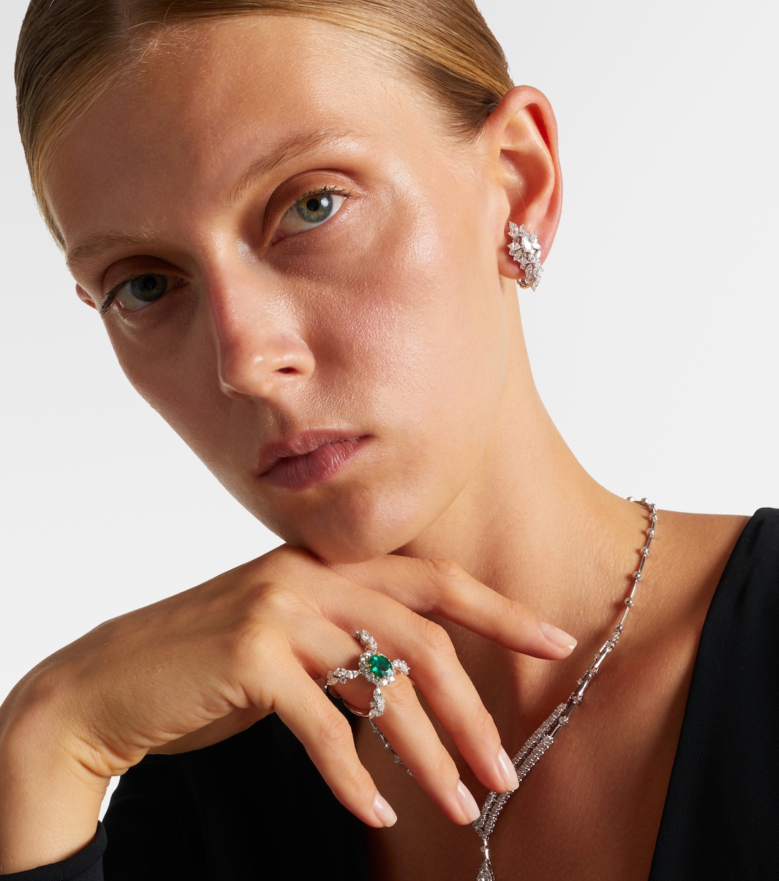 Orecchini in oro bianco 18kt con diamanti | Yeprem