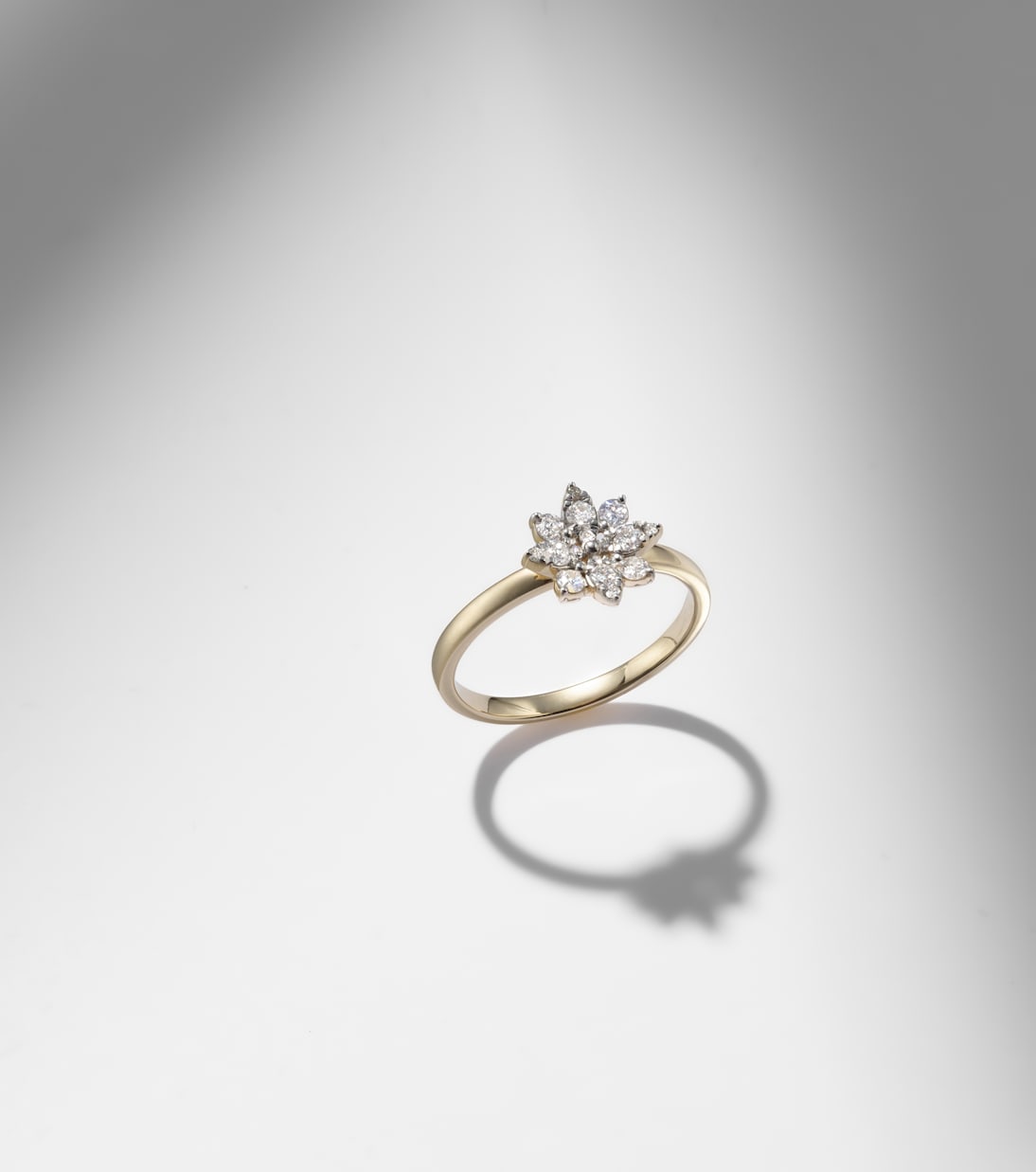 Tea Rose 14kt gold ring with diamonds | Stone and Strand