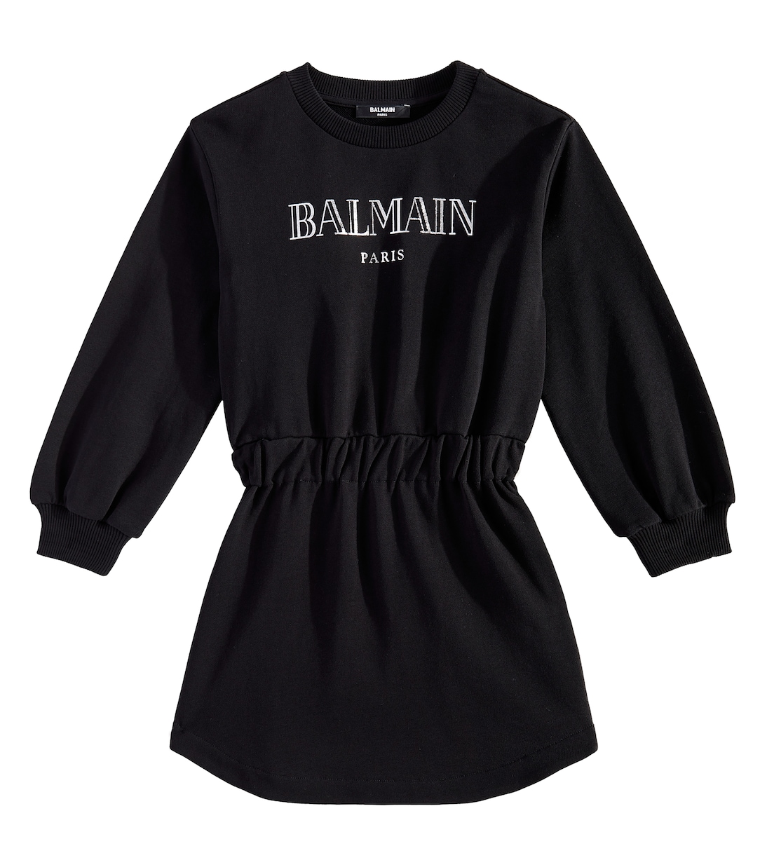 Robe sweat-shirt en coton à logo | Balmain Kids