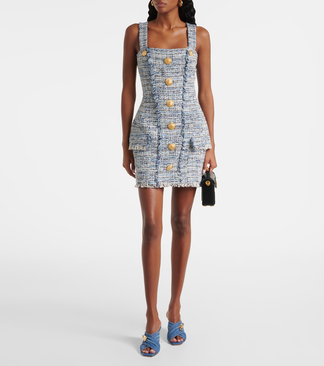 75 embellished denim mules | Balmain