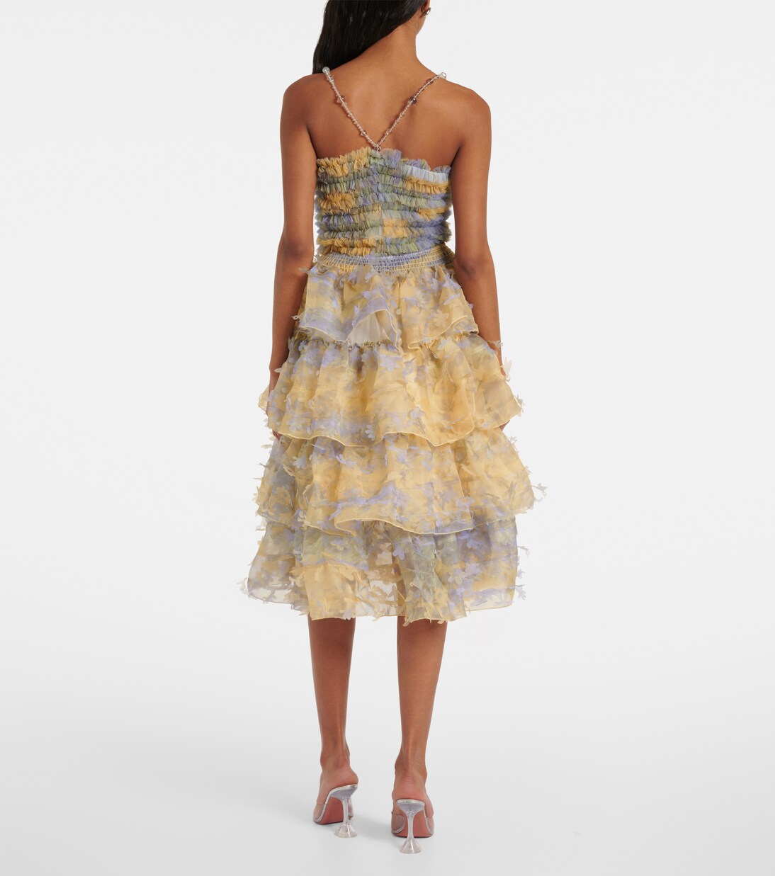 Ruffled appliqué midi skirt | Susan Fang