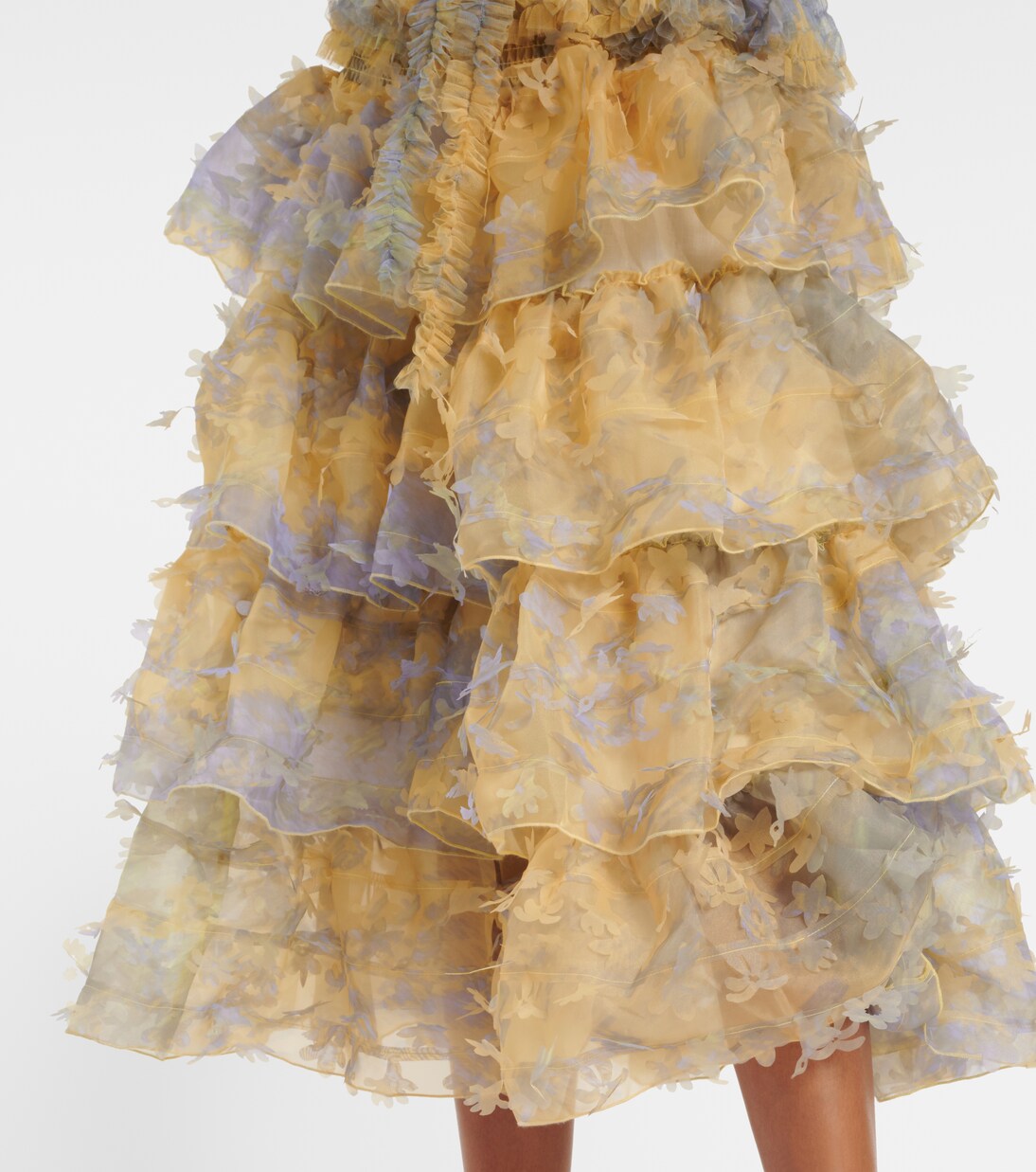 Ruffled appliqué midi skirt | Susan Fang