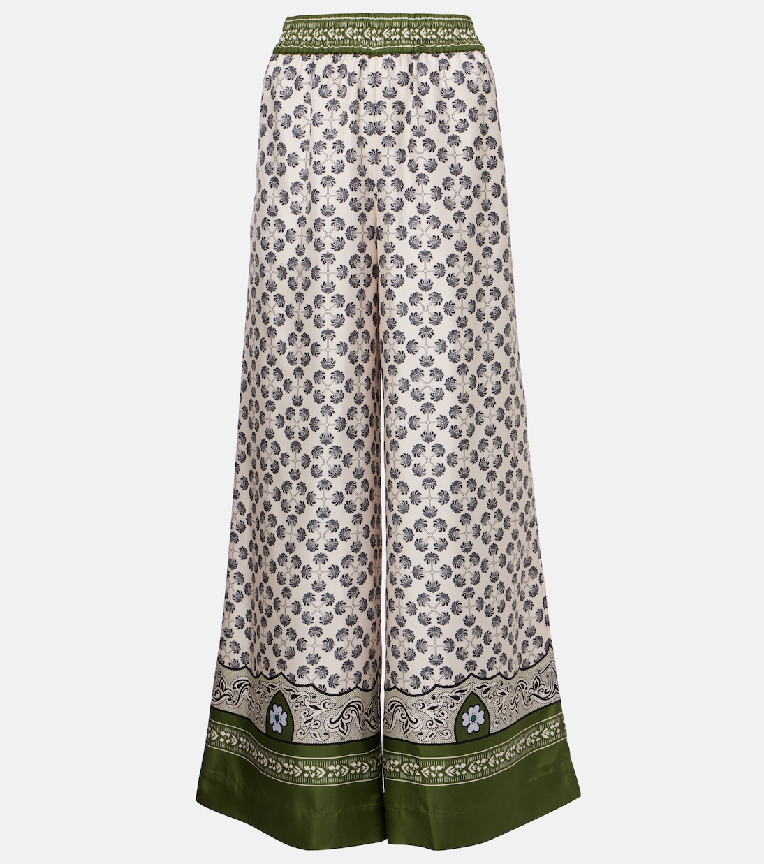 Printed silk twill palazzo pants | La DoubleJ
