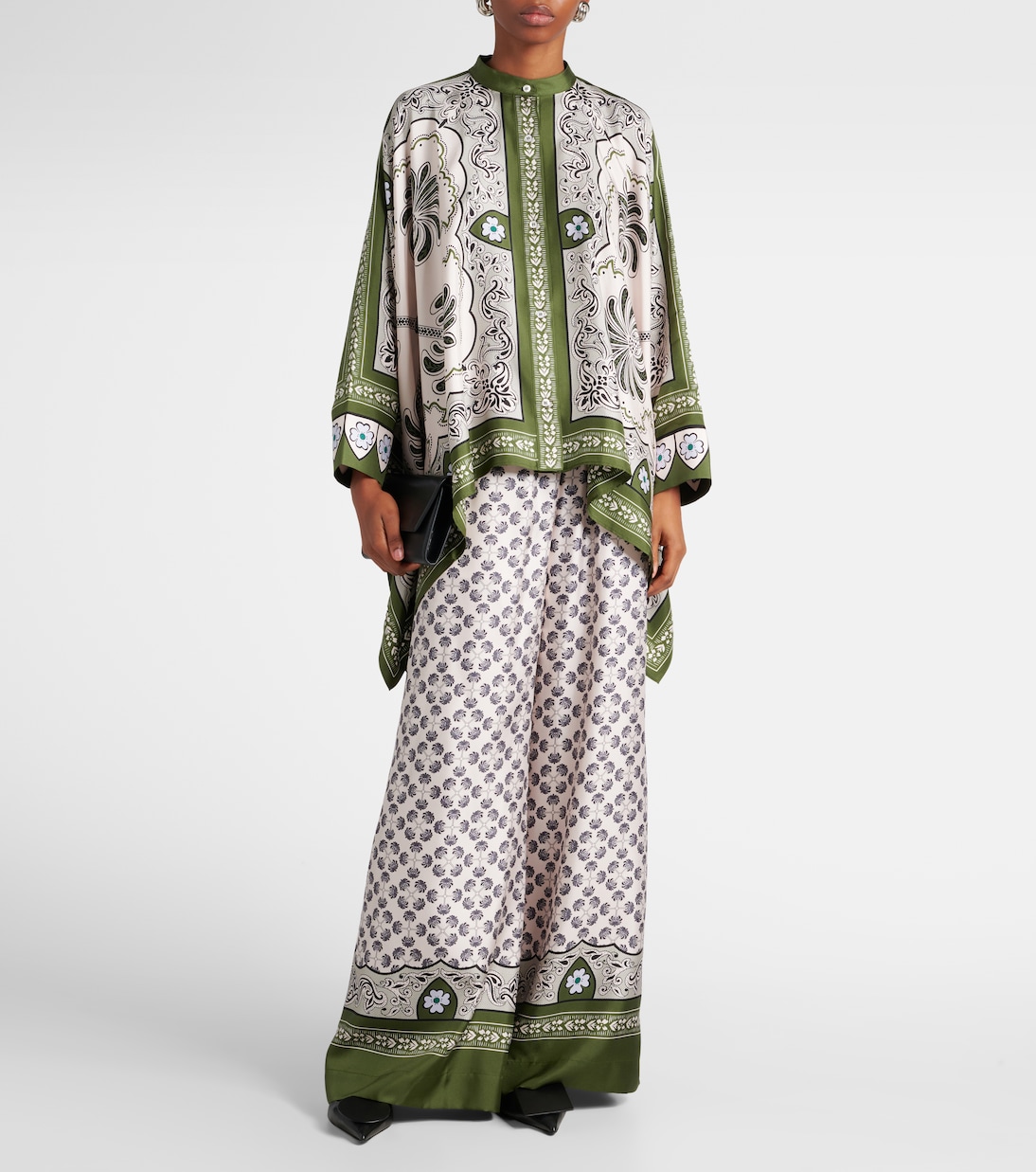 Printed silk twill palazzo pants | La DoubleJ