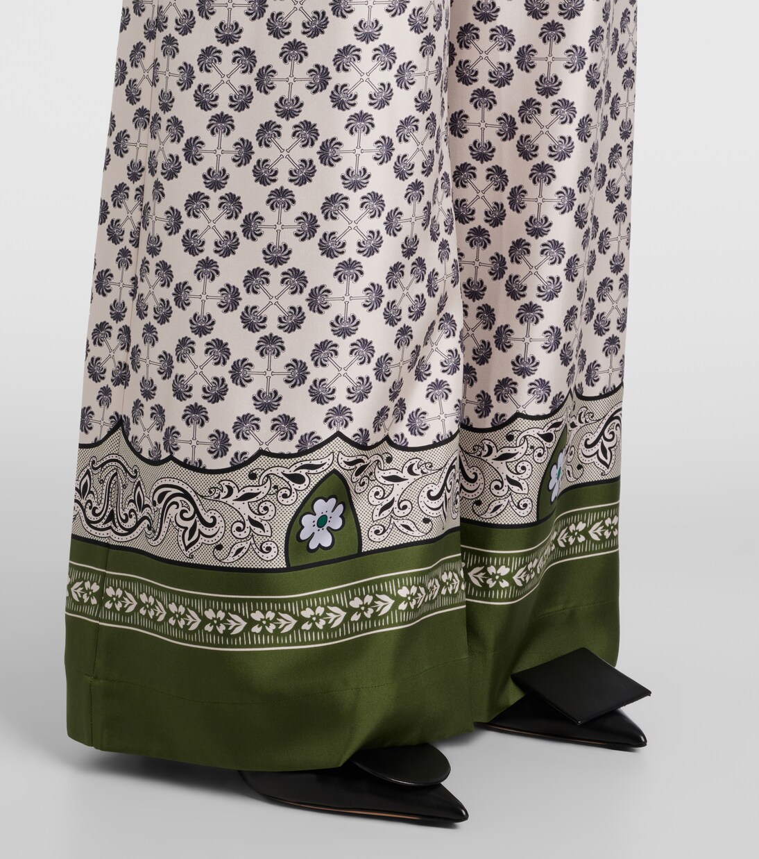 Printed silk twill palazzo pants | La DoubleJ