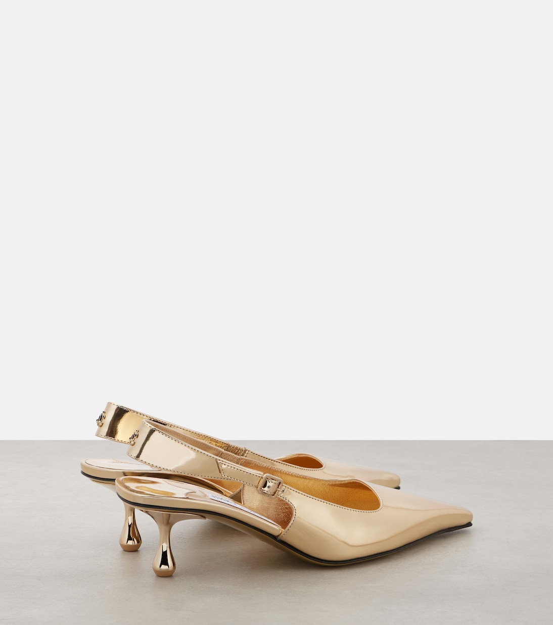 Amel 50 metallic leather slingback pumps | Jimmy Choo