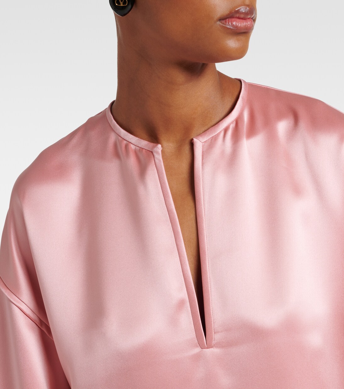 Fringed silk duchess satin minidress | Valentino