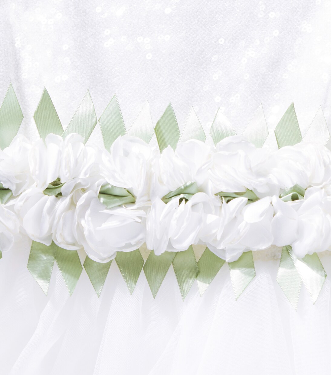 Sequined floral-appliqué tulle dress | Monnalisa