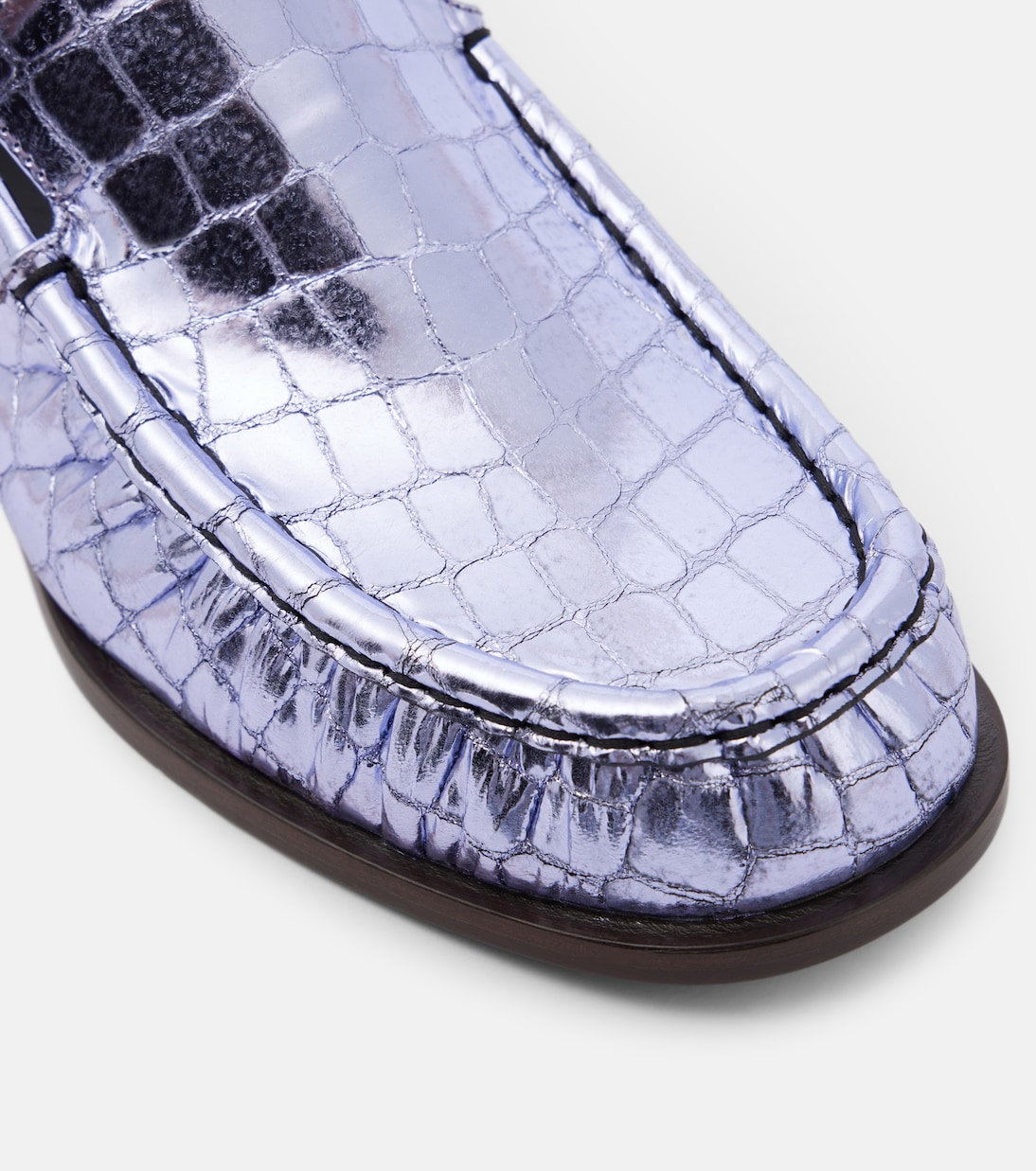 鳄鱼纹效果皮革乐福鞋 | Dries Van Noten
