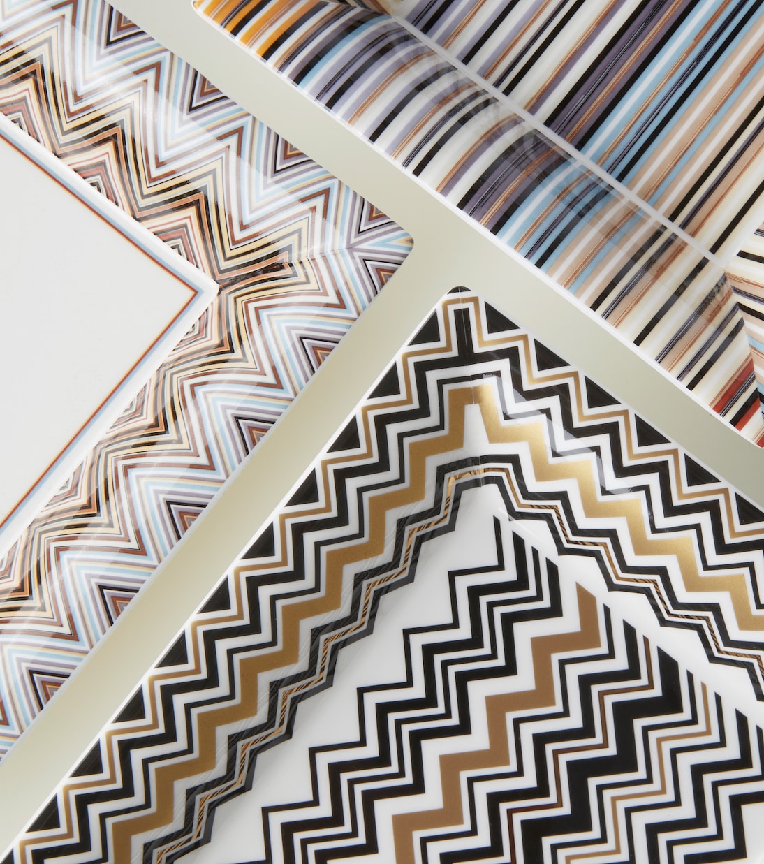 Zigzag Gold decorative tray | Missoni