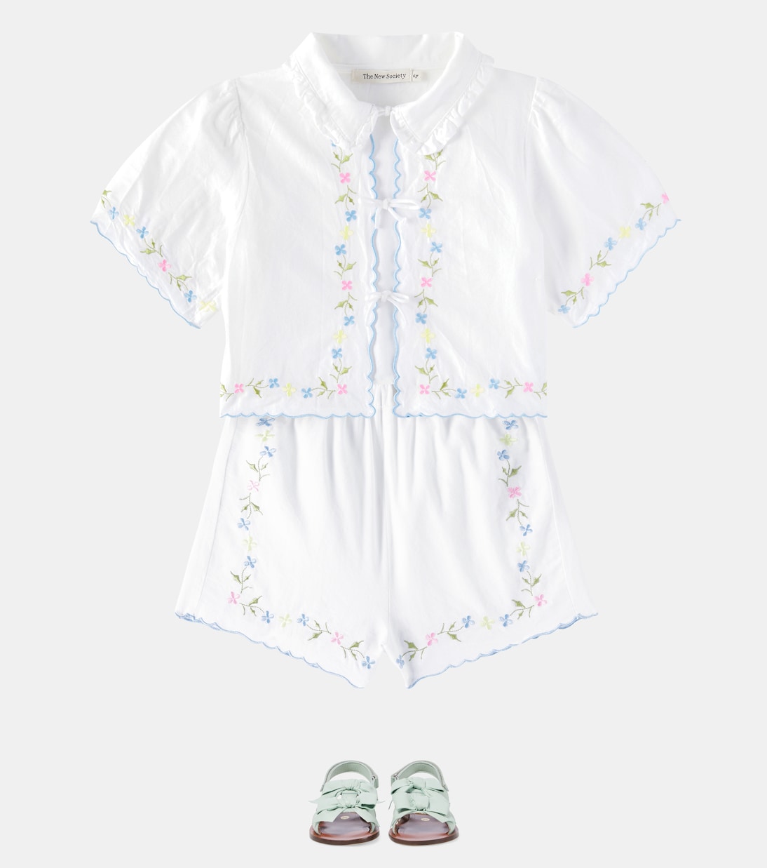 Hermione embroidered cotton shorts | The New Society