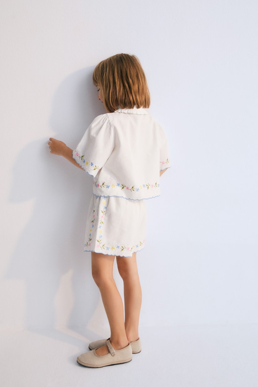 Hermione embroidered cotton shorts | The New Society