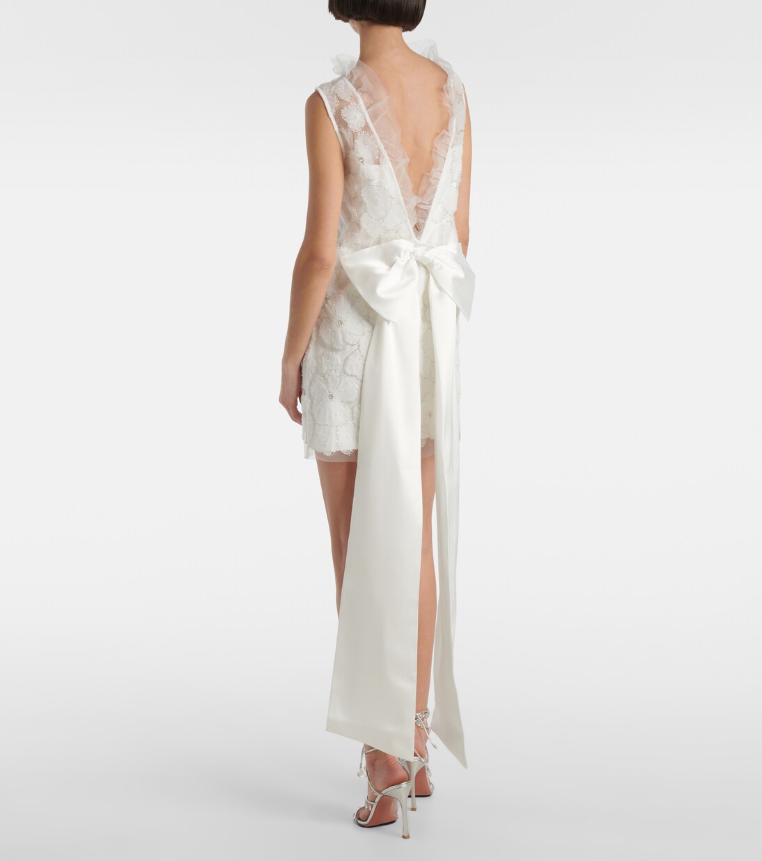 Robe de mariée en satin à perles | Self-Portrait