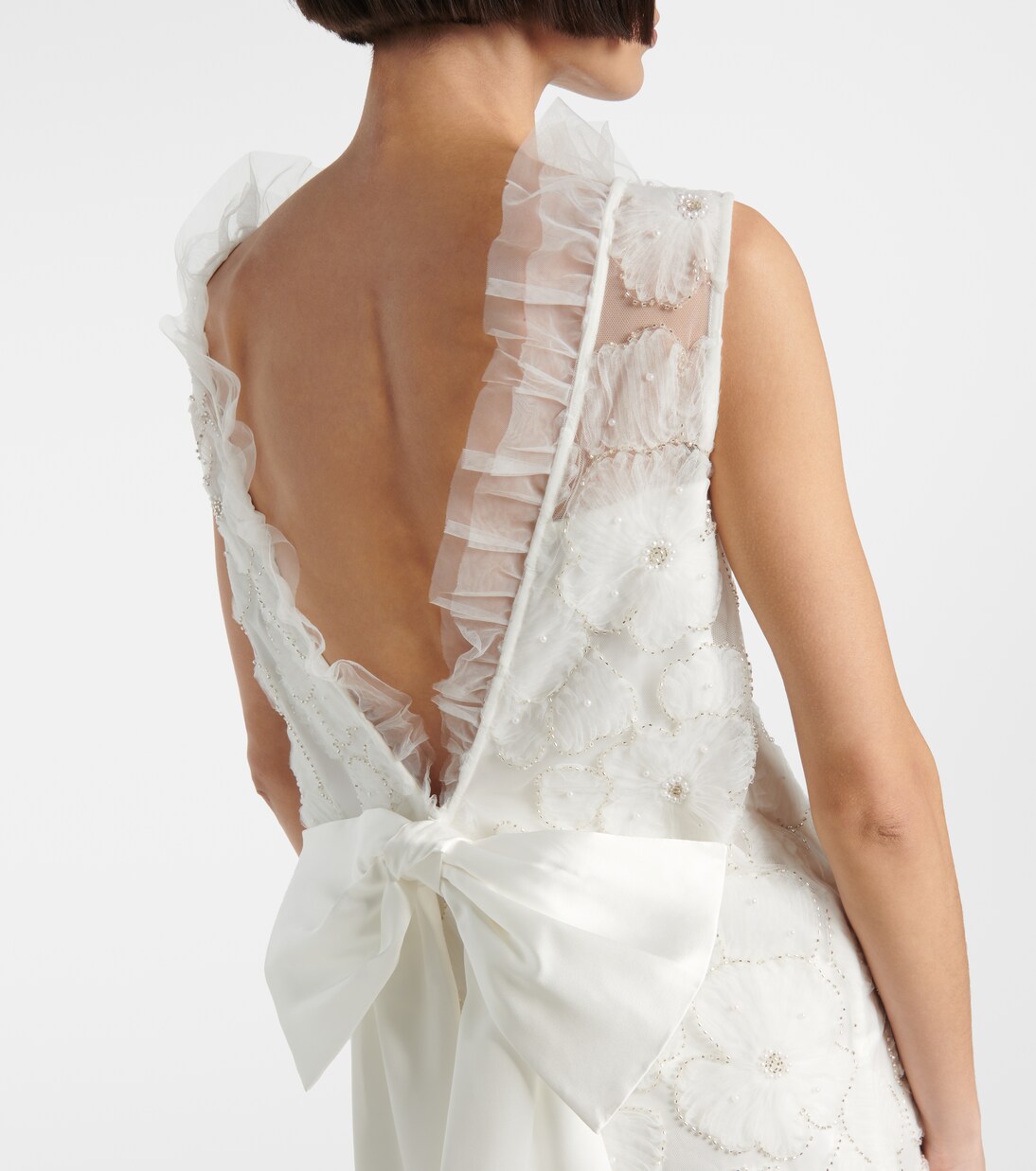 Robe de mariée en satin à perles | Self-Portrait