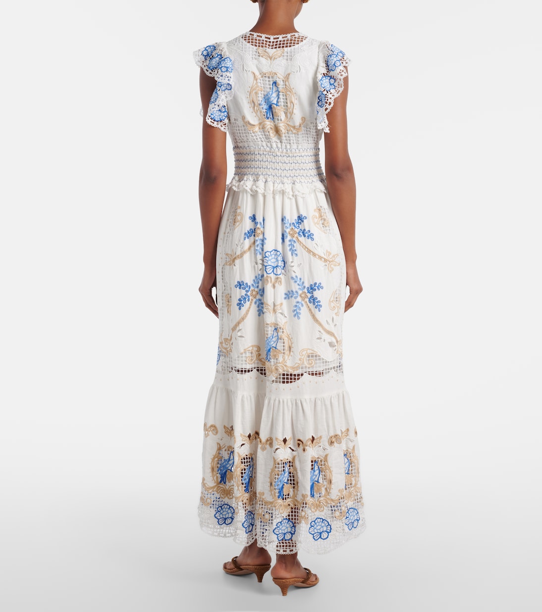 Robe longue brodée en lin mélangé | Farm Rio