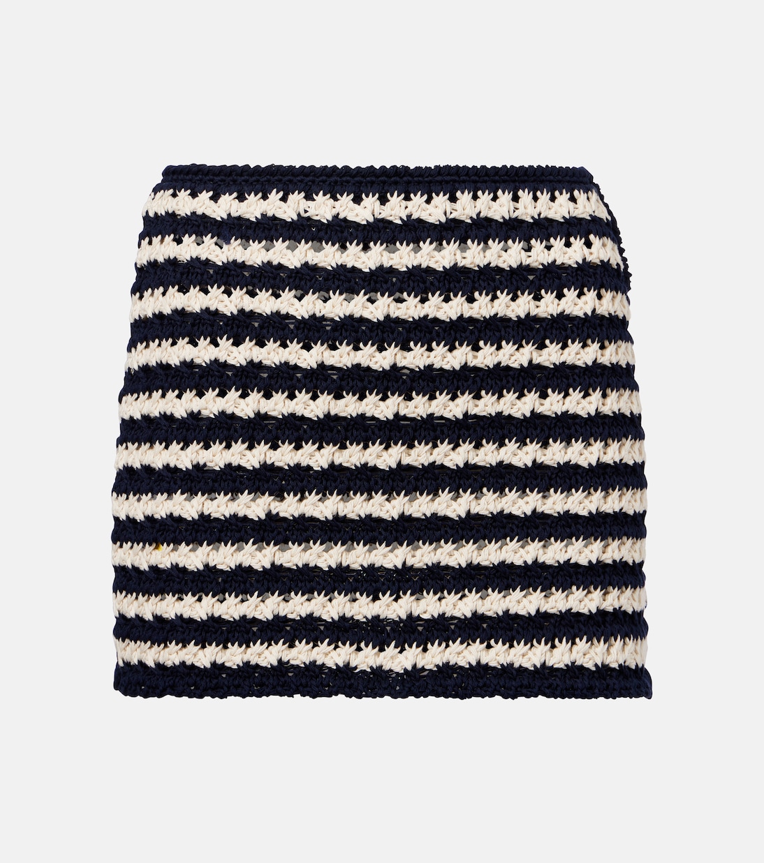 Mini-jupe rayée en crochet de coton | Prada