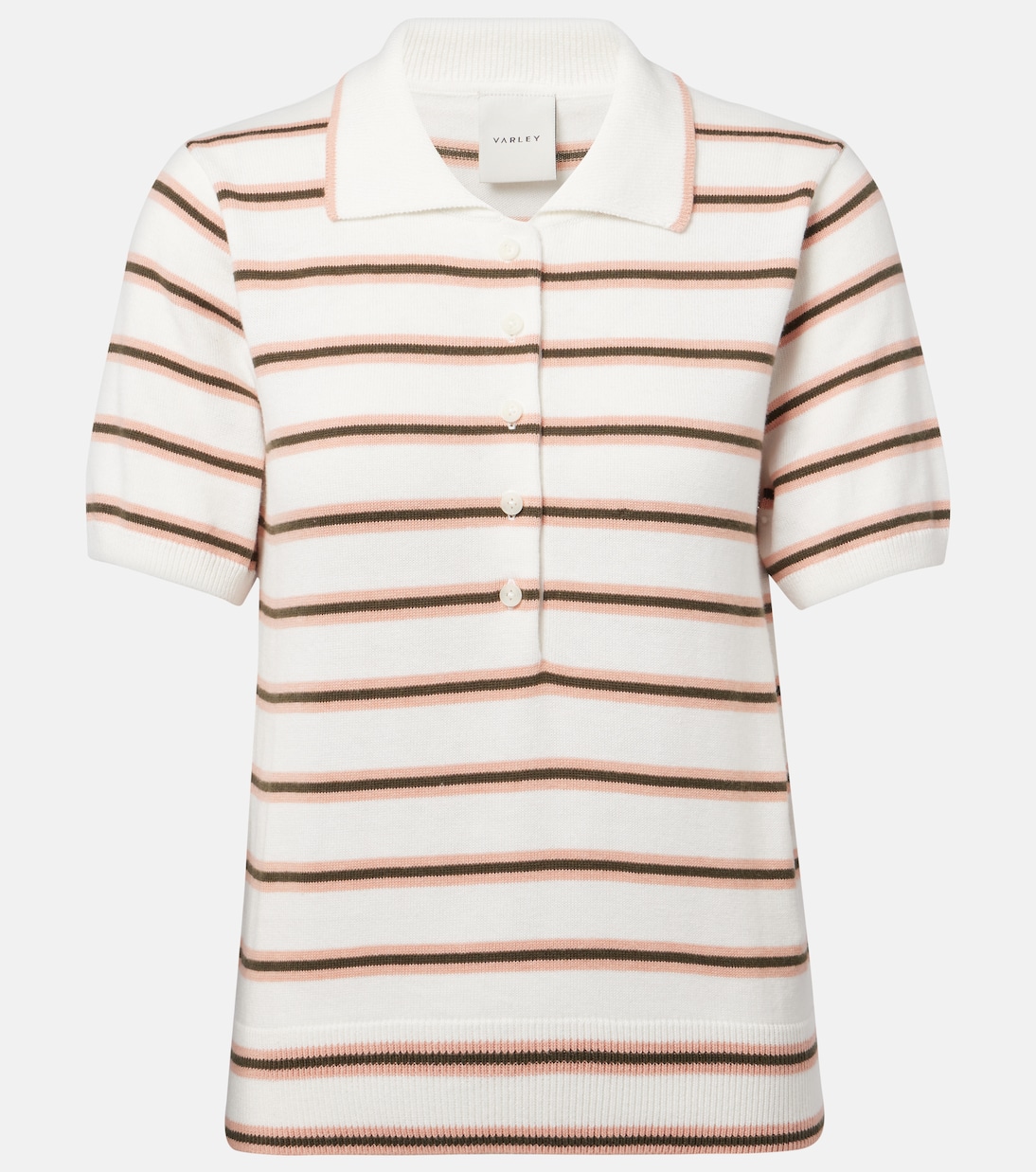 Faustine striped cotton-blend polo shirt | Varley