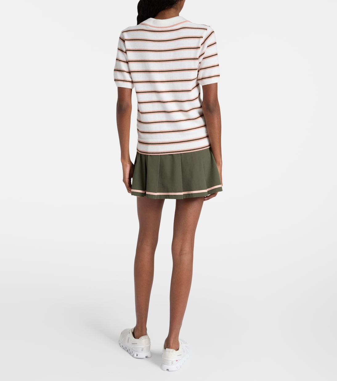 Faustine striped cotton-blend polo shirt | Varley