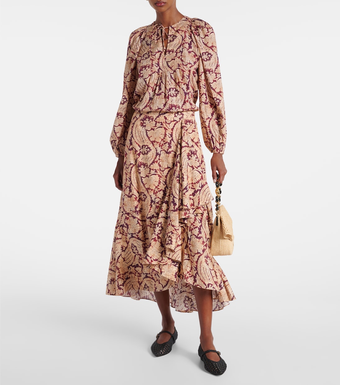 Sabina printed cotton-blend maxi skirt | Ulla Johnson