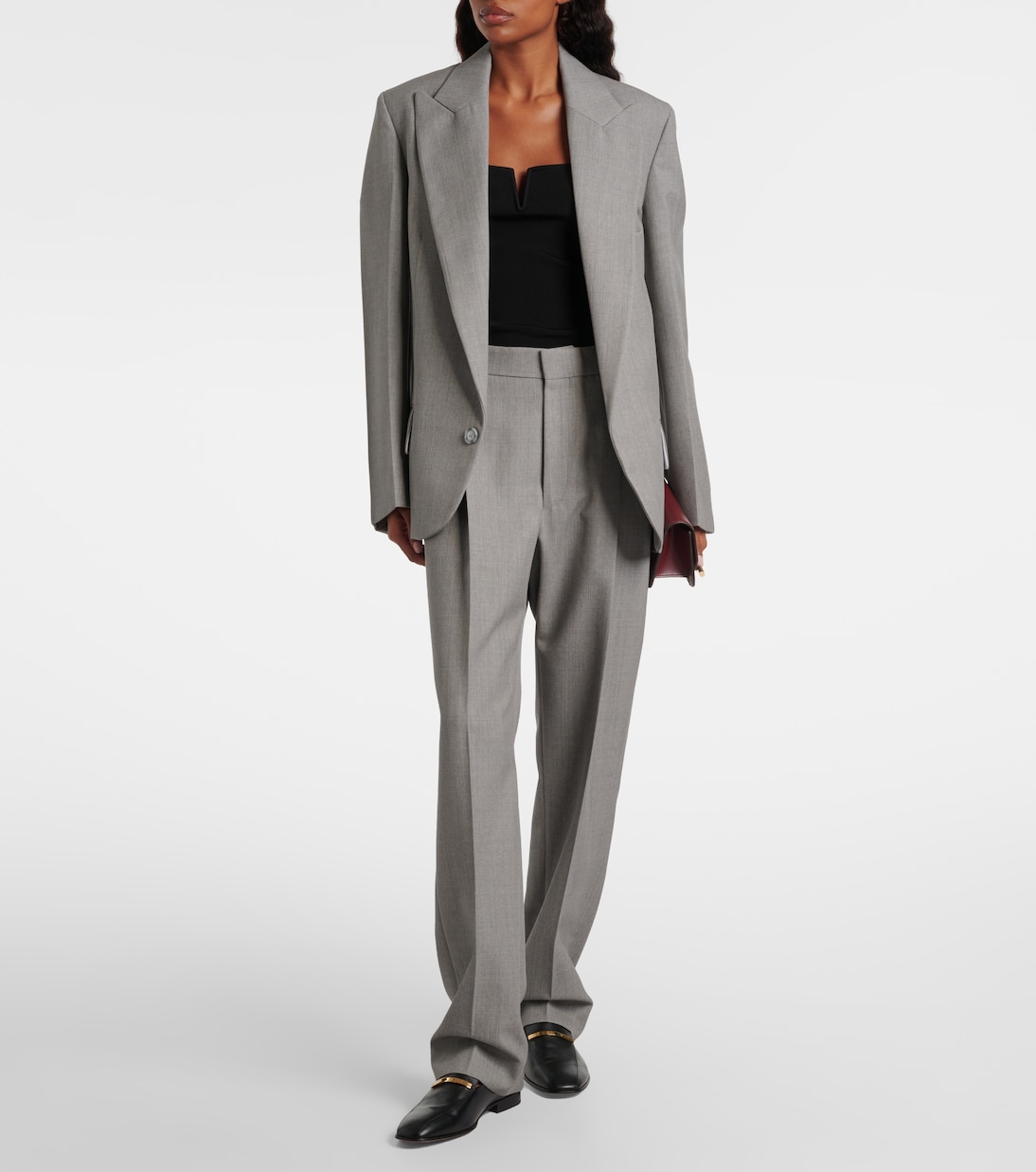 Gerade High-Rise-Hose aus Schurwolle | Victoria Beckham