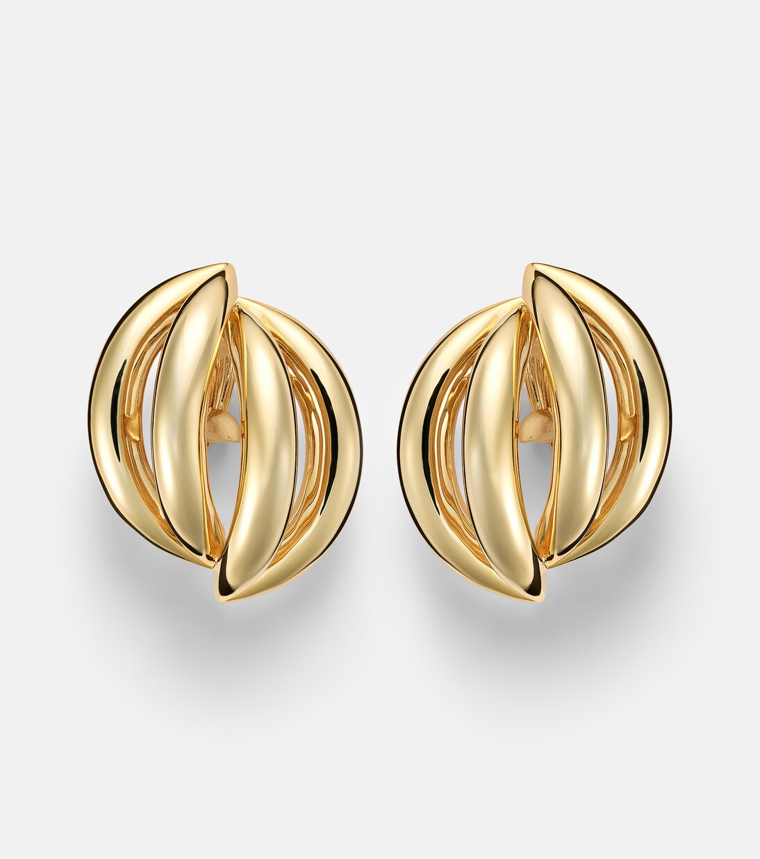 Boucles d’oreilles Abstract Line clip-on en plaqué or 10 ct | Jennifer Fisher