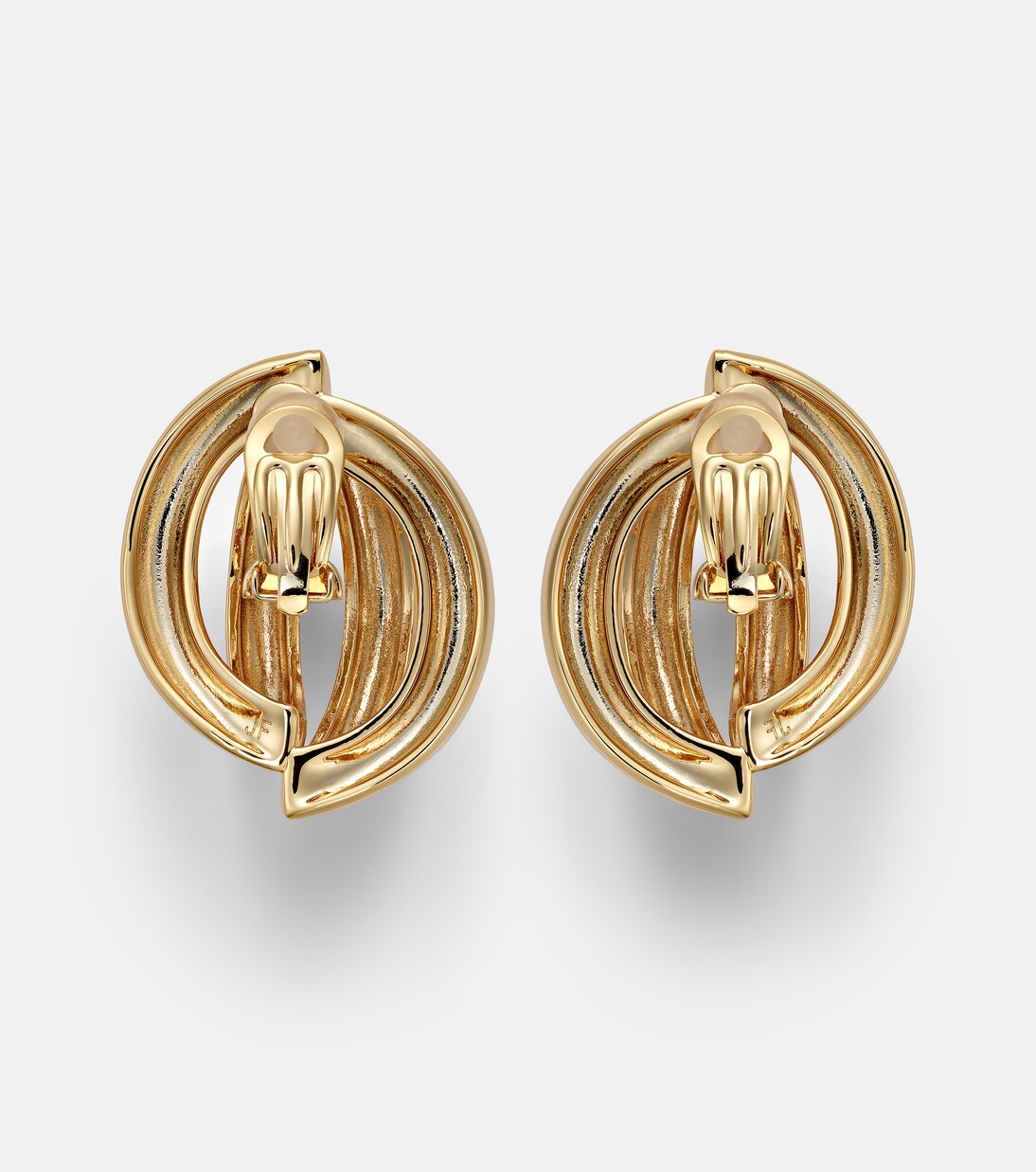 Boucles d’oreilles Abstract Line clip-on en plaqué or 10 ct | Jennifer Fisher