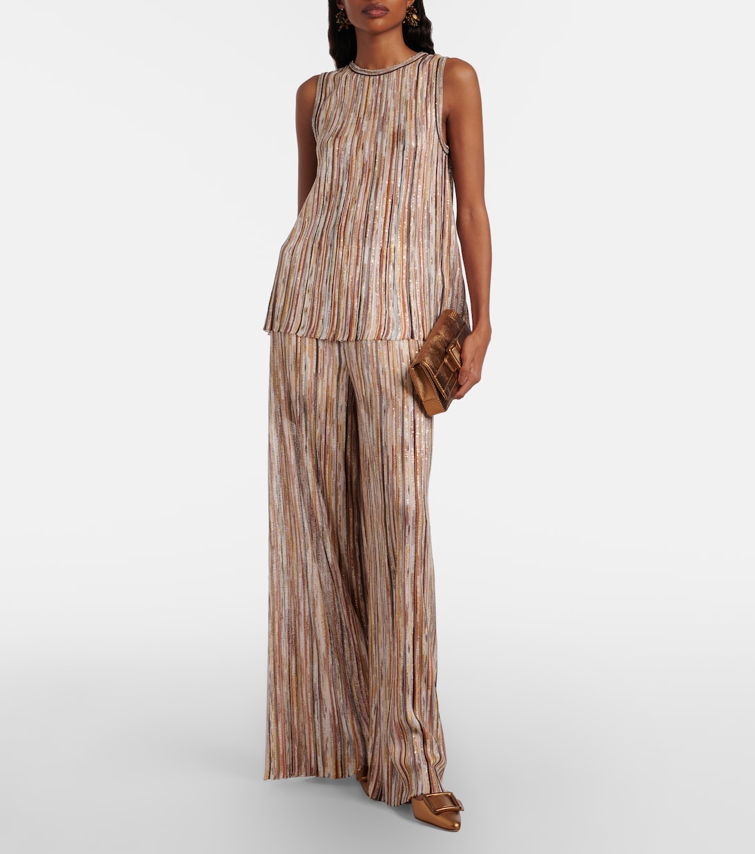 Sequined striped wide-leg pants | Missoni