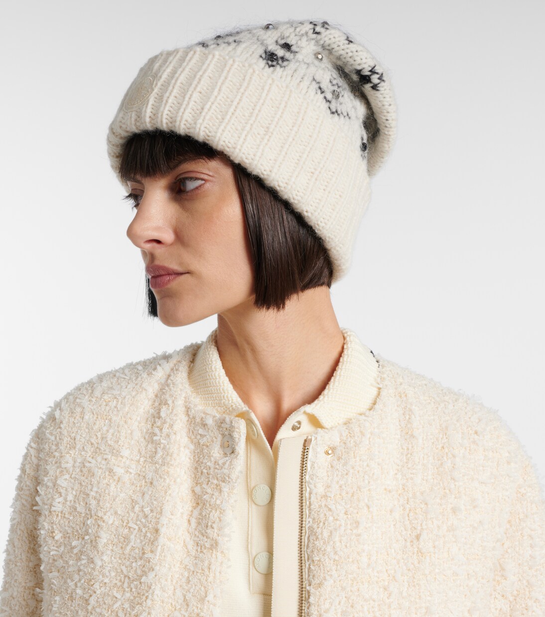 Embellished alpaca and wool-blend beanie | Moncler