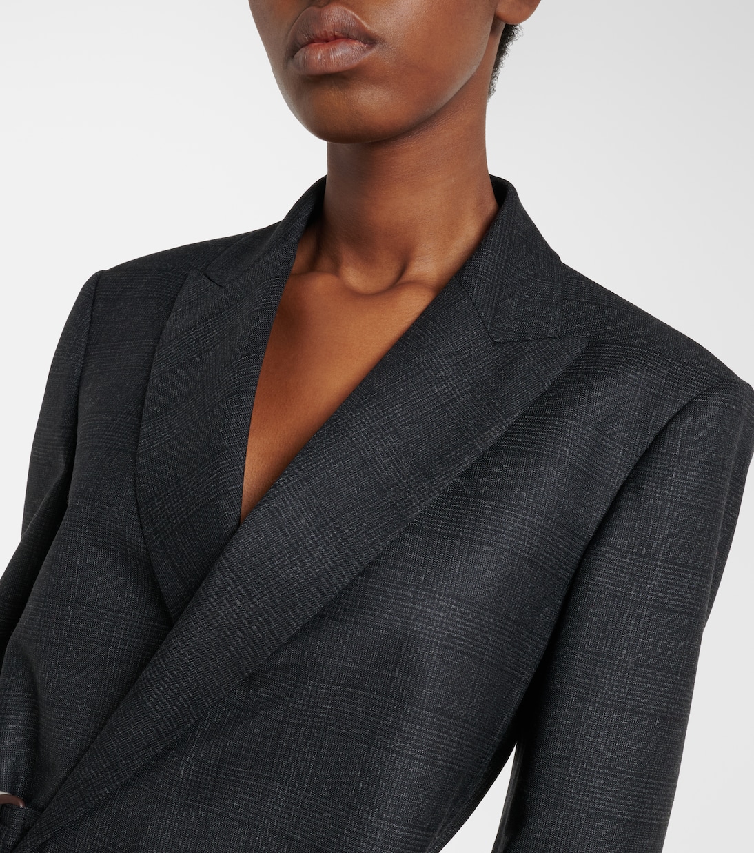 Prince of Wales check wool wrap blazer | Loewe