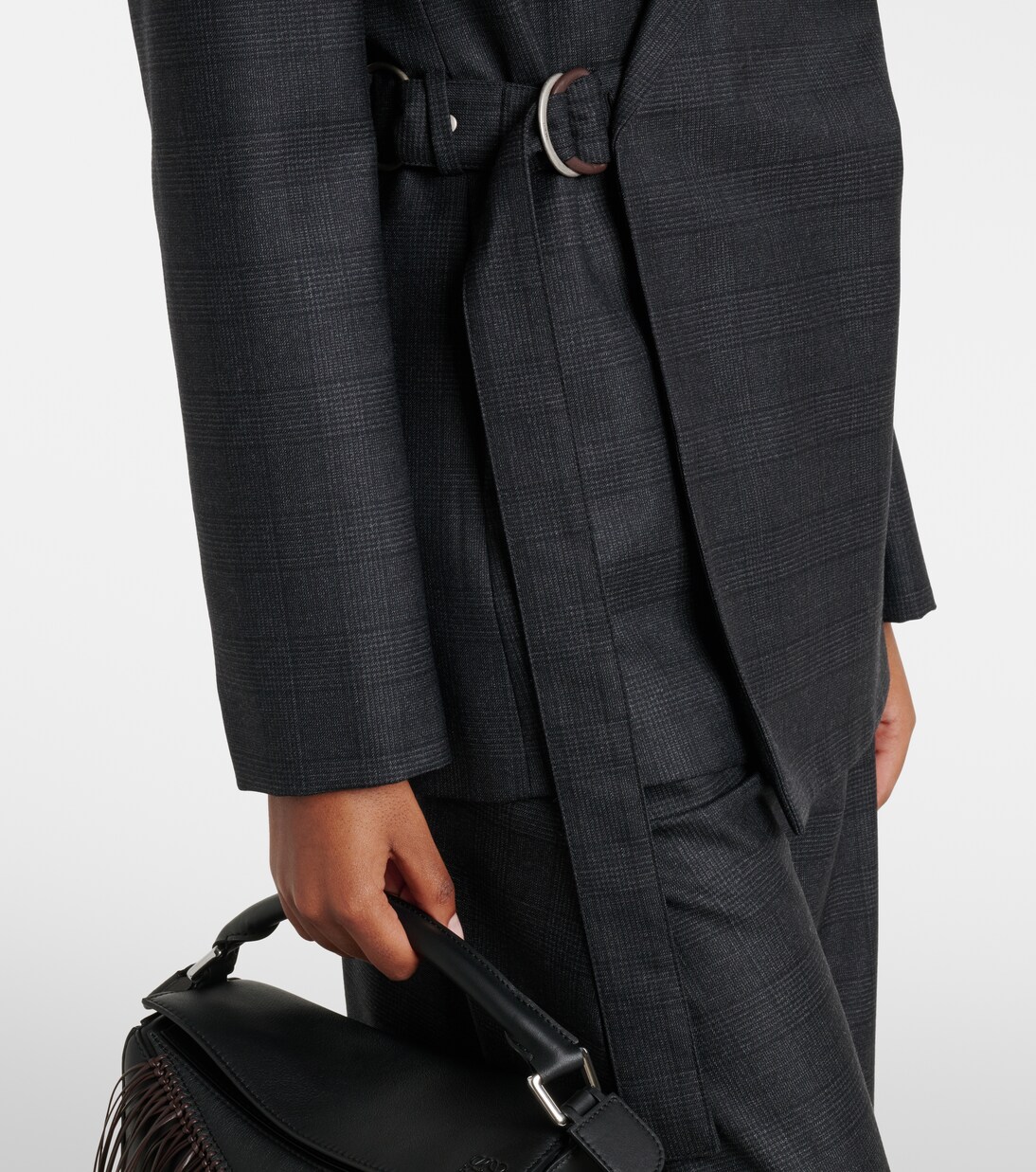 Prince of Wales check wool wrap blazer | Loewe