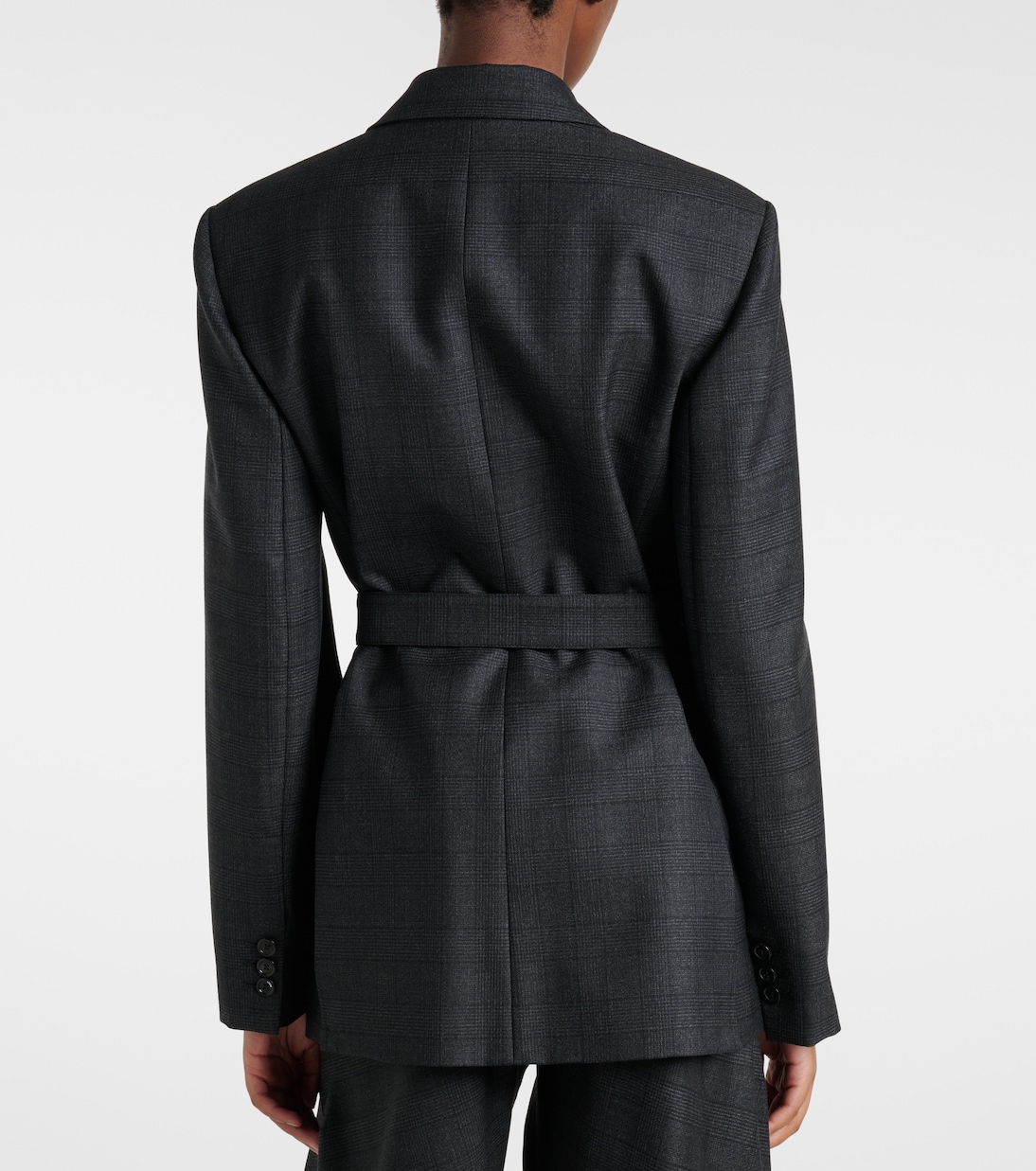 Prince of Wales check wool wrap blazer | Loewe