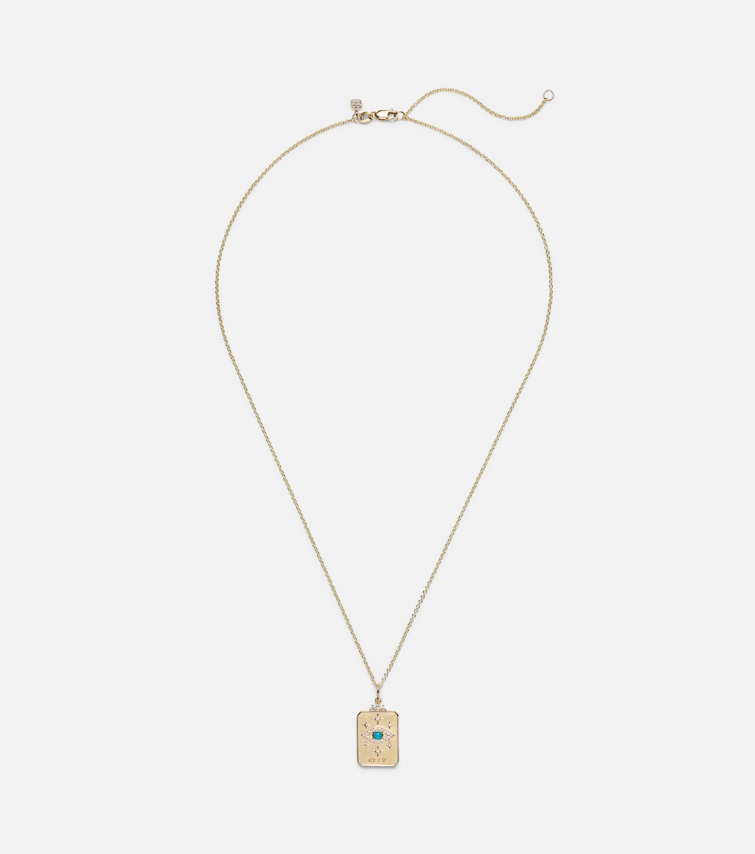 Eye Tarot Card 14kt gold pendant necklace with turquoise and diamonds | Sydney Evan