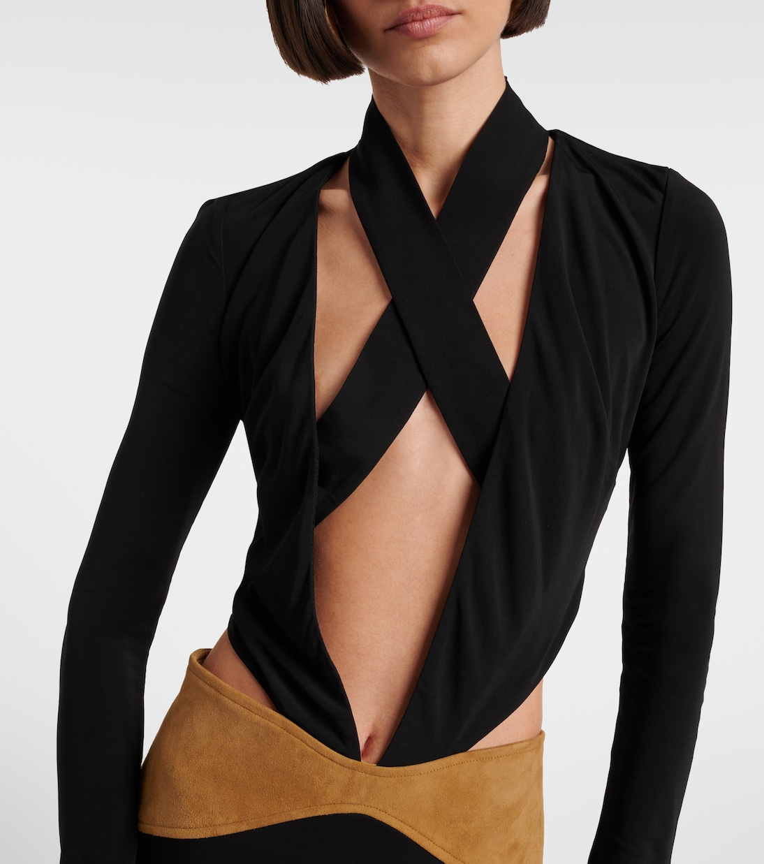 Contour cutout suede-trimmed jersey gown | Christopher Esber